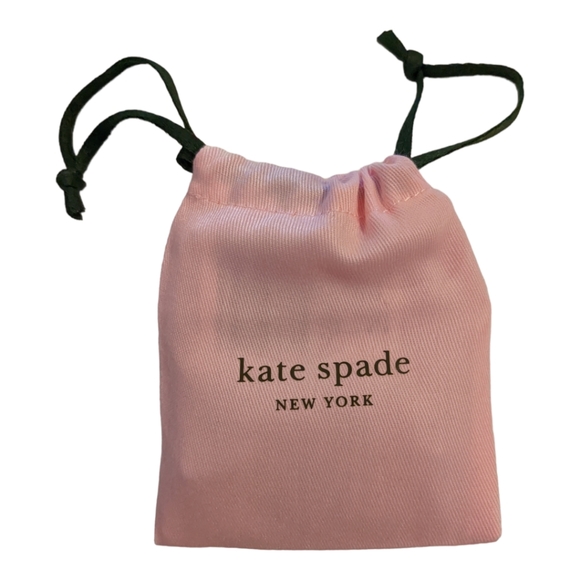 Kate Spade New York Square Stud Earrings Opal Glitter Gold NEW W/ Pink Bag - Picture 3 of 3